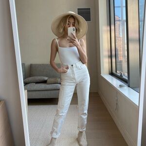 BLDWN High Rise Vintage Straight Jeans in Size 24